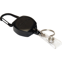 Self Retracting ID Badge and Key Reel, Zinc Alloy Metal, 24" Cable, Carabiner Attachment Consource