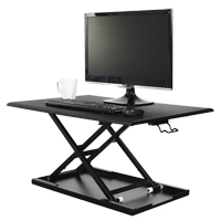 Adjustable Stand-Up Desk, Desktop Unit, 15-3/4" H x 31-1/2" W x 22-1/2" D, Black Consource