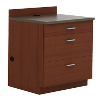 Modular Base Cabinet, 3 Drawers, 36" W x 25" D x 39" H, Mahogany Consource