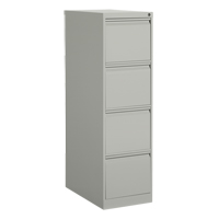 Vertical Filing Cabinet, Steel, 4 Drawers, 15-1/7" W x 25" D x 52" H, Grey Consource