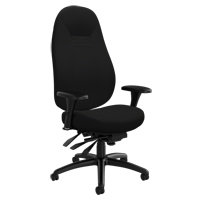 Chaise confortable &agrave; dos &eacute;lev&eacute;, Polyester, Noir, Capacit&eacute; 300 lb Consource