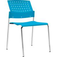 Chaises sans accoudoirs empilables, Plastique, Hauteur 33", Capacit&eacute; 300 lb, Bleu Consource