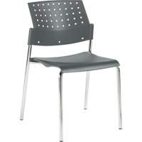 Chaises sans accoudoirs empilables, Plastique, Hauteur 33", Capacit&eacute; 300 lb, Gris Consource