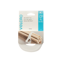 One-Wrap&reg; Fastener Tape, Hook & Loop, 12' x 3/4", Self-Grip, White Consource