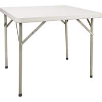 Table pliante, Carr&eacute;e, 34" l x 34" la, Poly&eacute;thyl&egrave;ne, Blanc Consource