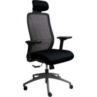 Chaise de bureau ajustable s&eacute;rie Era avec appui-t&ecirc;te, Tissu/Mailles, Noir, Capacit&eacute; 275 lb Consource