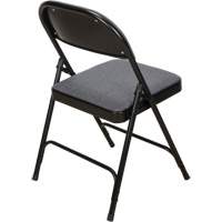 Deluxe Fabric Padded Folding Chair, Steel, Grey, 300 lbs. Weight Capacity Consource