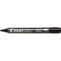Marqueur permanent Pilot 100, Noir, Pointe Ronde Consource