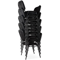 Stacking Chairs, Fabric, 32" High, 250 lbs. Capacity, Black Consource