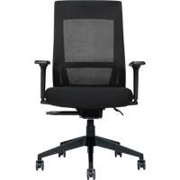 Chaise &agrave; dossier moyen avec m&eacute;canisme &agrave; basculement synchronis&eacute; &agrave; d&eacute;tection de poids , Mailles, Noir Consource