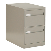 Vertical Filing Cabinet with Recessed Drawer Handles, 2 Drawers, 18.15" W x 26.56" D x 29" H, Beige Consource