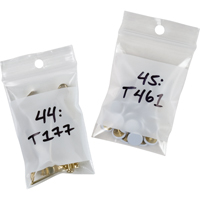 White Block Poly Bags, Reclosable, 3" x 2", 2 mils Consource