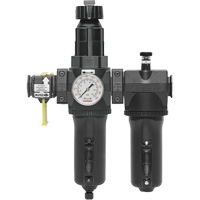 Filtre + r&eacute;gulateur + lubrificateur &agrave; drain manuel avec bol standard et manom&egrave;tre Modulair 400, 3/4" NPT Consource
