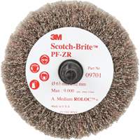 Brosse &agrave; lamelles pour labrasion et le polissage PF-ZR Roloc Scotch-Brite, Oxyde d'aluminium, Grain Moyen, 2-1/2" x 1-1/4" Consource