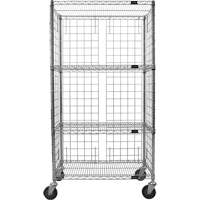 Chariot ferm&eacute; en treillis m&eacute;tallique, Chrom&eacute;, 36" x 69" x 18", Capacit&eacute; 800 lb Consource