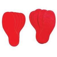Floor Marking Labels, Footprint, 12" L x 3.75" W, Red, Vinyl Consource