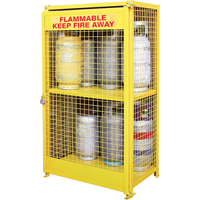 Gas Cylinder Cabinets, 12 Cylinder Capacity, 44" W x 30" D x 74" H, Yellow Consource