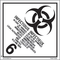TDG Shipping Labels, Class 6.2, Infectious Substances, Paper Consource