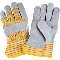 Gants d'ajusteur rugueux de premi&egrave;re qualit&eacute;, Grand, Paume en Cuir de vache refendu, Doublure en Coton Consource