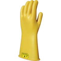 Yellow Natural Rubber Insulating Gloves, ASTM Class 2, Size 8, 14" L Consource