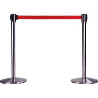 Poteau r&eacute;cepteur pour barri&egrave;res sur pieds pour le contr&ocirc;le des foules, Hauteur de 35", Acier inoxydable Consource