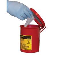 Mini bidons pour d&eacute;chets huileux pour dessus d'&eacute;tabli, Homologu&eacute; FM, 0,45 gal. US, Rouge Consource