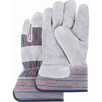 Gants d'ajusteur de premi&egrave;re qualit&eacute; &agrave; dos refendu, Moyen, Paume en Cuir de vache refendu, Doublure en Coton Consource