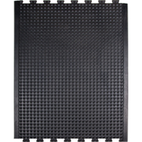 Tapis antifatigue en d&ocirc;me, &agrave; bulles, 3' x 4' x 1/2", Noir, Caoutchouc Consource
