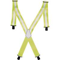 Hi-Viz 2" Work Suspenders, High Visibility Lime-Yellow, Silver Reflective Colour, One Size Consource