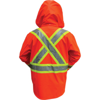 Hi-Vis FR/PU Safety Rain Jackets, Small, High Visibility Orange Consource