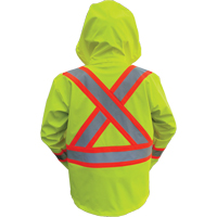 Hi-Vis FR/PU Safety Rain Jackets, Small, High Visibility Lime-Yellow Consource