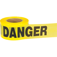 "Danger" Barricade Tape, Bilingual, 3" W x 1000' L, 1.5 mils, Black on Yellow Consource