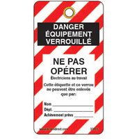 &eacute;tiquettes de verrouillage, Plastique, 3" la x 5-3/4" h, Français Consource