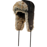 Quilted Synthetic Fur-Lined Hat, Nylon/Fur Lining, X-Large, Black Consource