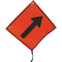Right Diagonal Arrow Rolled Sign, 24" x 24", Vinyl, Pictogram Consource