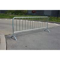 Portable Barrier, Interlocking, 102" L x 40" H, Silver Consource