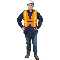 Standard-Duty Safety Vest, High Visibility Orange, Medium, Polyester Consource
