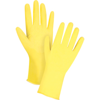 Gants jaune canari de premi&egrave;re qualit&eacute; r&eacute;sistants aux produits chimiques, Taille Petit/7, 12" lo, Latex de caoutchouc, Doublure en Ouat&eacute;e, 15 mils Consource