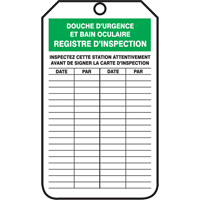 &eacute;tiquettes de s&eacute;curit&eacute; d'inspection et de contr&ocirc;le de l'&eacute;tat de l'&eacute;quipement, Papier cartonn&eacute;, 3-1/8" la x 5-7/8" h, Français Consource