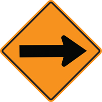 Arrow Roll-Up Temporary Conditions Sign , 24" x 24", Vinyl, Pictogram Consource