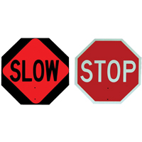 Panneau de signalisation &agrave; deux c&ocirc;t&eacute;s  Stop/Slow  Consource