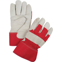 Gants d'ajusteur rouge & blanc doubl&eacute;s pour l'hiver, Grand, Paume en Cuir fleur de vache, Doublure en Boa Consource