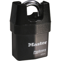 ProSeries&reg; Shrouded Padlock, Black, Keyed Different, Laminated Steel, 2-3/8" Width Consource