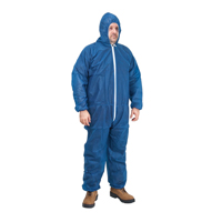 Hooded Coveralls, Medium, Blue, Polypropylene Consource