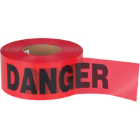 "Danger" Barricade Tape, Bilingual, 3" W x 1000' L, 1.5 mils, Black on Red Consource