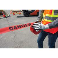 "Danger" Barricade Tape, Bilingual, 3" W x 1000' L, 1.5 mils, Black on Red Consource