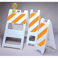 Barricades, Folding, 25" L x 45" H, Orange/White Consource
