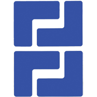 Floor Corner Marks, L, 5" L x 2" W, Blue, Polyester Consource