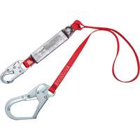 Cordon amortisseur de chute, 4', Point d'ancrage &agrave; Crochet mousqueton, Crochet d'armature aux jambes, Polyester Consource