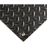 Tapis conducteur d'&eacute;lectricit&eacute; no 785, 3' la x 10' lo x 5/32" &eacute;p, PVC, Losange, Noir Consource